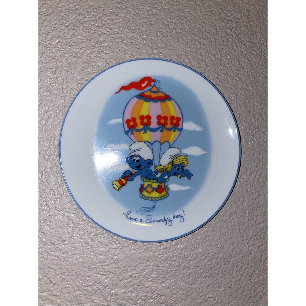 Smurfs air balloon  plate wall decor 💙✨